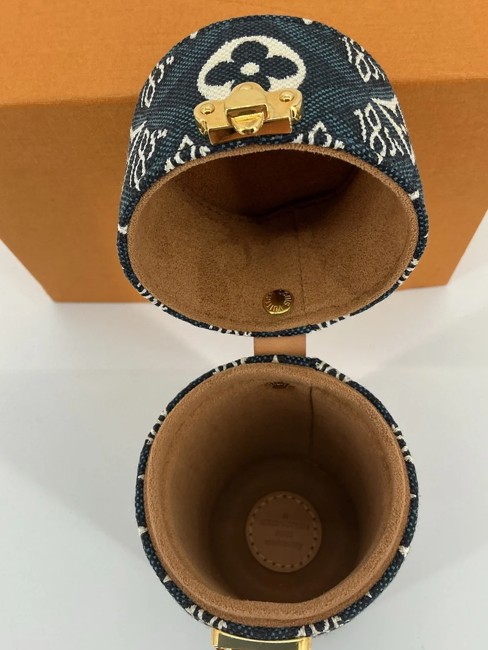 Louis Vuitton Since 1854 100ml Perfume Travel Case Navy Jacquard Canvas Box COA